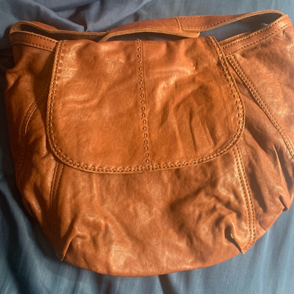 Lucky Brand Cognac Brown Leather Hobo Bag